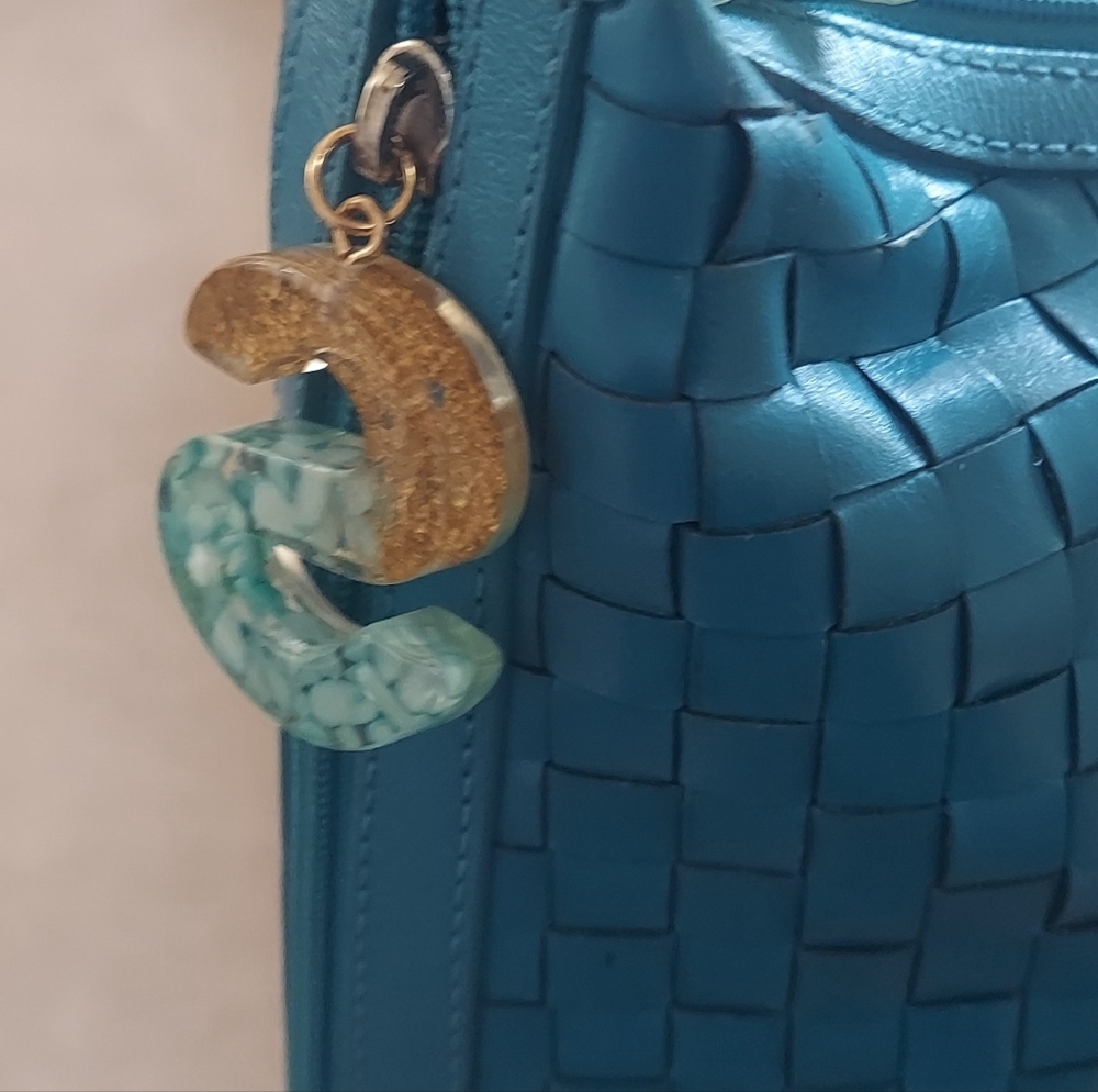 Sharif Luxury Blue Woven Leather Hobo Bag - Picture 8 of 9
